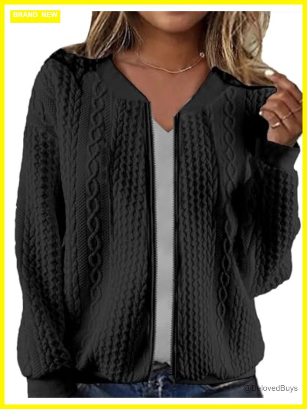 Women's Zip Up Cardigan Sweater Hoodie Long Sleeve Casual Coat